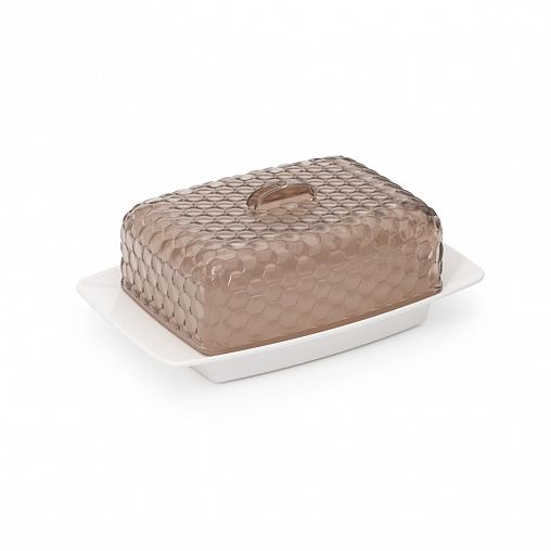 Масленка Альтернатива Мозаика, 18,5 x 12 x 7,2 см, бело-тонированная фото