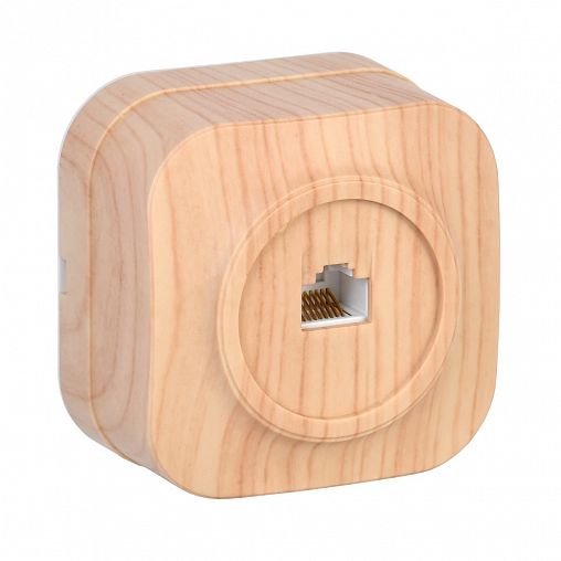 Розетка компьютерная накладная RJ45 IEK Glory, IP20, сосна фото