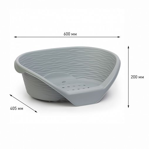 Лежанка для кошек и собак Альтернатива М8827, 605 x 415 x 205 мм, серая фото