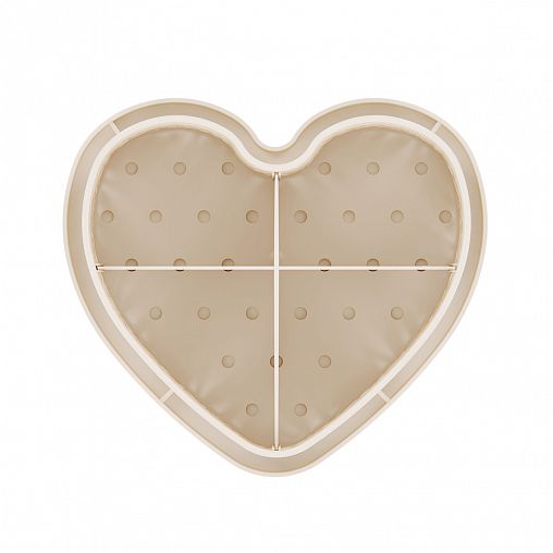Подставка для столовых приборов Альтернатива Сердце, 16,5 x 16,5 x 15,3 см, бежевая фото