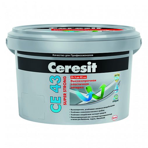 Затирка Церезит (Ceresit) CE 43 Super Strong №02, дымчато-белая, 2 кг фото