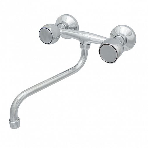 Смеситель для кухни настенный Центр Сантехники Эко ЦС-СМ 294 К М_Супер, двухвентильный, хром фото