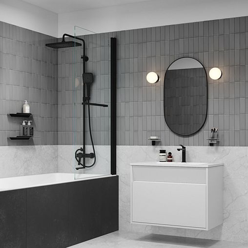 Смеситель для раковины с коротким изливом IDDIS Parker, черный матовый фото