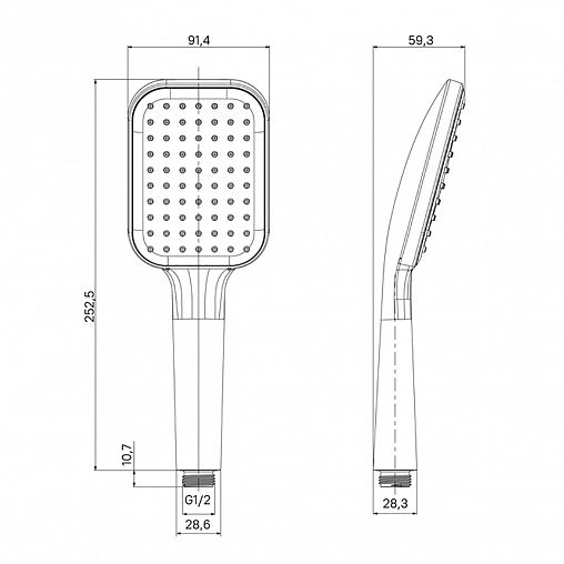 Лейка для душа Milardo Ideal Spa, 1 режим, черная матовая фото