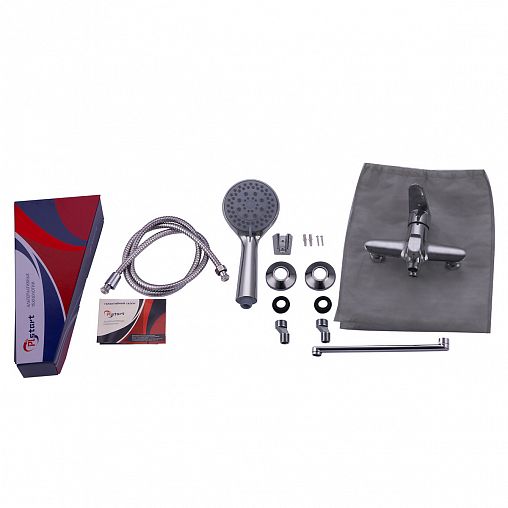 Смеситель для ванны с душем PLStart PD22053, с длинным изливом, хром фото