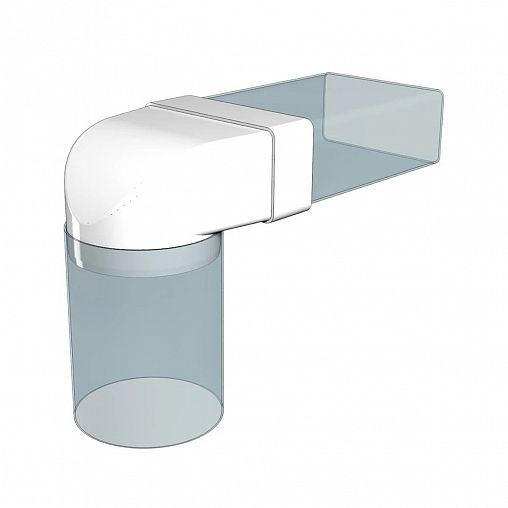 Соединитель плоского воздуховода с круглым Era, пластик, 204 x 60/d 160 мм фото