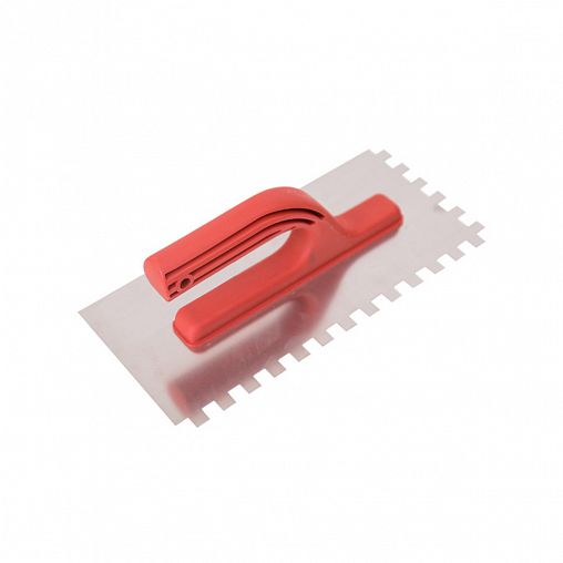 Гладилка зубчатая Beorol, нержавеющая сталь, ПВХ ручка, 270 x 130 мм, зуб 10 x 10 мм фото