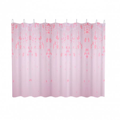 Штора для ванной Fashun, 180 x 180 см, полиэтилен, розовая с цветочным орнаментом фото