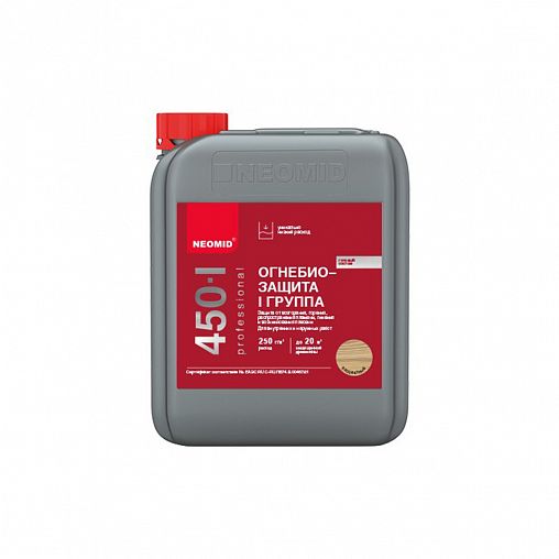 Огнебиозащитный состав для древесины Neomid 450, 1 группа, 5 кг, бесцветный фото
