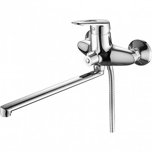 Смеситель для ванны с душем Fashun A2207, с длинным изливом, хром фото