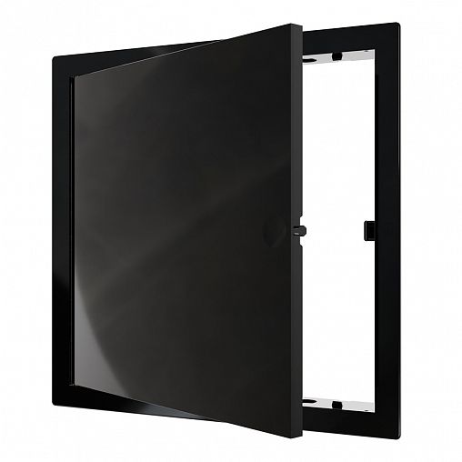 Люк-дверца ревизионная Evecs L1520N black, нажимная, с фланцем 200 x 200 мм, 224 x 224 мм фото