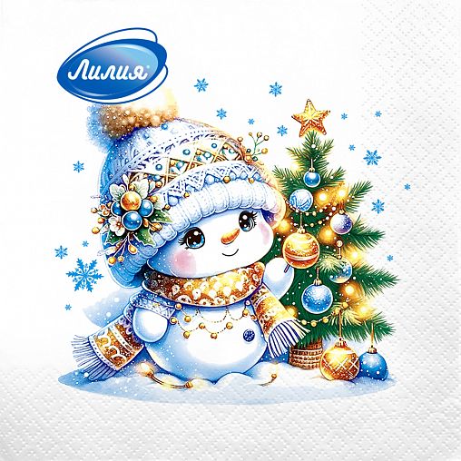 Салфетки бумажные сервировочные Лилия Няшка, двухслойные, 20 шт фото