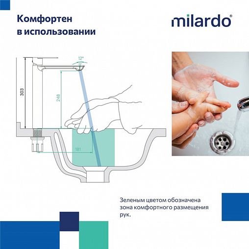 Смеситель для раковины Milardo Maze, сатин фото