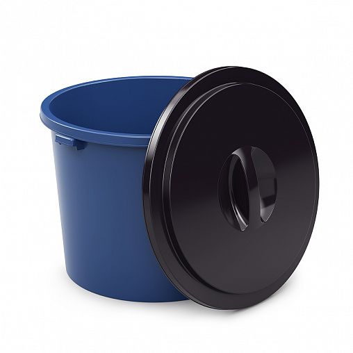 Бак круглый Альтернатива Эконом, с крышкой, 550 л, микс фото