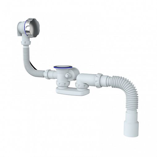 Сифон для ванн Unicorn, 1 1/2" x 40 мм, регулируемый, автоматический, с круглым переливом фото