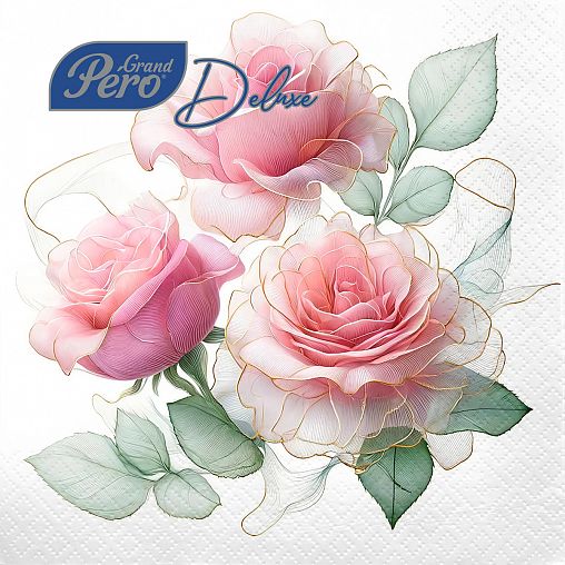 Салфетки бумажные сервировочные GrandPero Deluxe Гармония, трехслойные, 20 шт фото