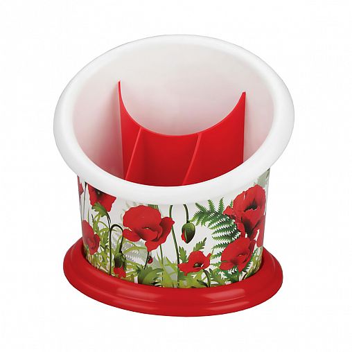 Подставка для столовых приборов Альтернатива, 16 x 13 x 16 см, маки фото