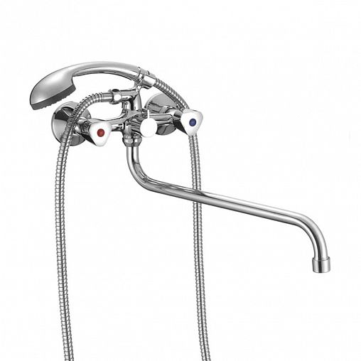 Смеситель для ванны с душем Milardo Tring TRISB02M10, с длинным изливом, двухвентильный, хром фото