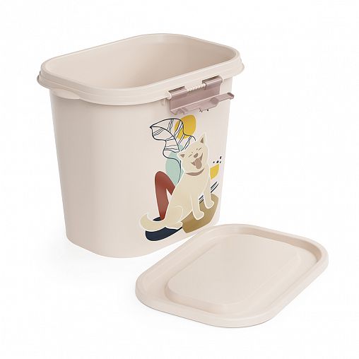 Контейнер для корма Альтернатива Dogs, 31 x 21 x 26,5 см, 10 л, бежевый фото