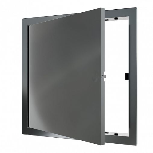 Люк-дверца ревизионная Evecs L1520N gray, нажимная, с фланцем 200 x 200 мм, 224 x 224 мм фото
