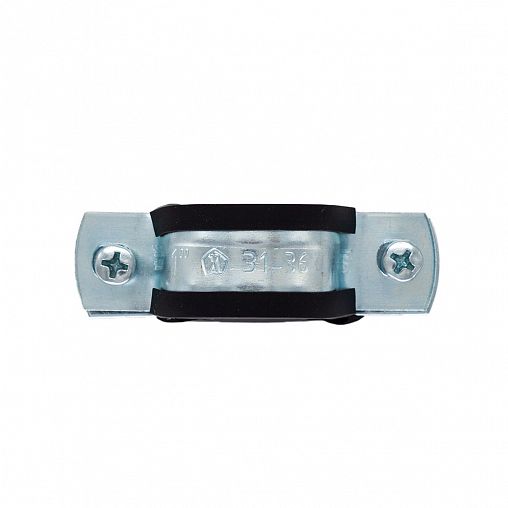 Хомут металлорезиновый CTM, с шурупом и дюбелем, 20 - 25 мм, 1/2" фото