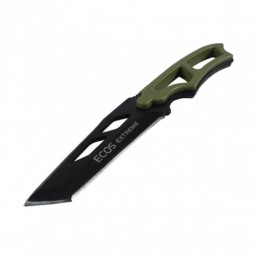 Нож туристический Ecos EX-SW-B01G со свистком в ножнах зеленый фото