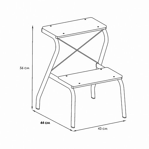 Табурет-стремянка ЗМИ Конек, коричневый фото
