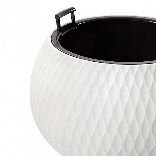 Кашпо напольное Альтернатива Жемчужина, со вставкой, 9,7 л, белое фото