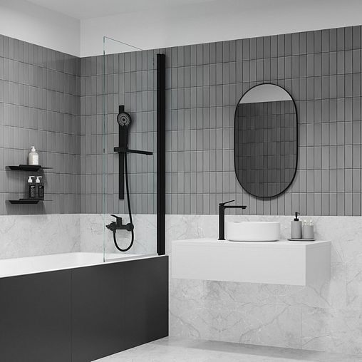 Смеситель для ванны IDDIS Parker, черный матовый фото