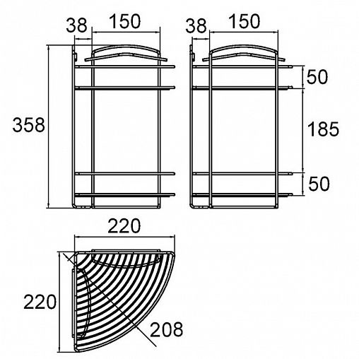 Полка в ванную Milardo, 2-х ярусная, хром фото