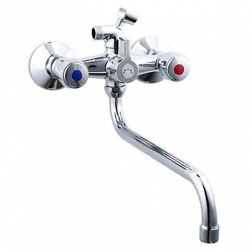 Смеситель для ванны с душем PLStart PL2210, с длинным изливом, хром фото