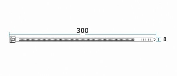 Хомут-стяжка Rexant, нейлон, многоразовый, 7,5 x 300 мм, 100 шт, белый фото