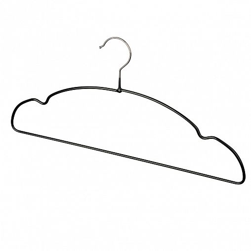 Вешалки для одежды Рыжий кот, с ПВХ покрытием и перекладиной, 40 x 19 x 0,4 см, черные, набор 10 шт фото