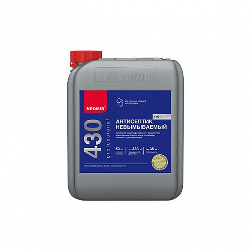 Антисептик невымываемый для дерева Neomid 430 Eco, концентрат, 5 кг, темно-синий фото