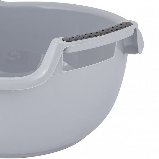 Таз Plast Team, с ручками, круглый, 16 л, серый шторм фото