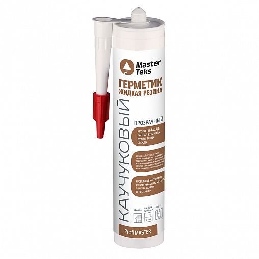 Каучуковый герметик для кровли MasterTeks Profimaster Жидкая резина, 290 мл, прозрачный фото