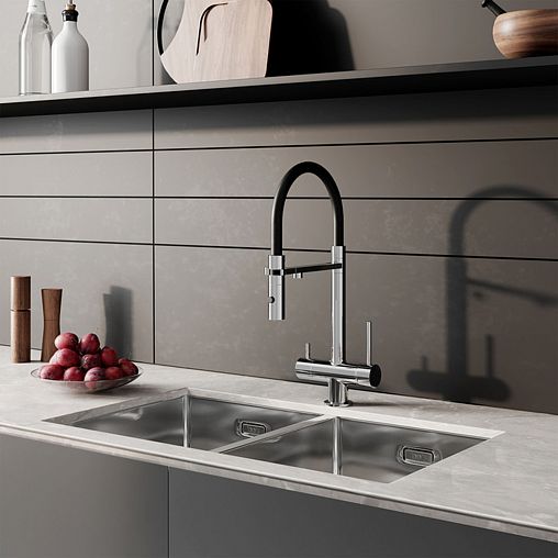 Смеситель для кухни IDDIS Ace, с гибким изливом и подключением к фильтру, хром фото