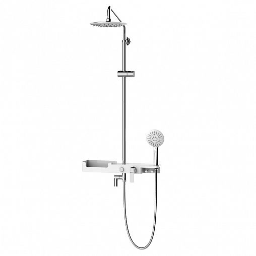 Душевая система с тропическим душем Lemark Tropic LM7007C, со смесителем, хром фото