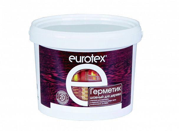 Герметик шовный для дерева Eurotex, акриловый, 3 кг, груша фото