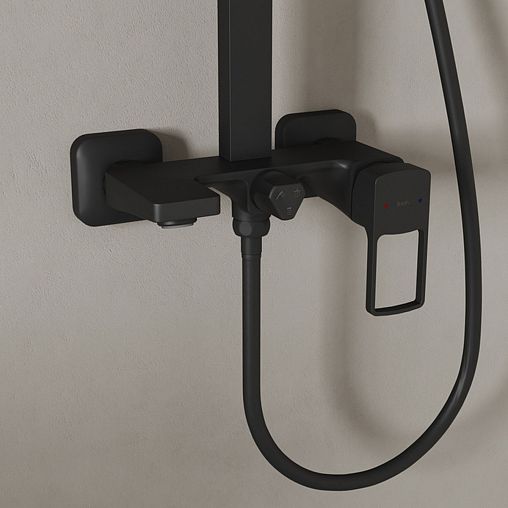 Душевая система с тропическим душем IDDIS Bild, черная матовая фото