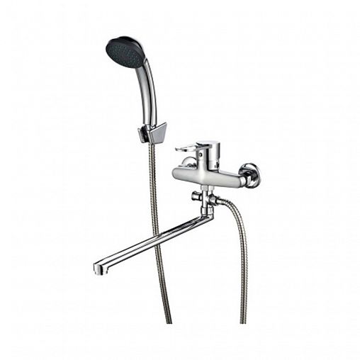 Смеситель для ванны с душем Профсан ПСМ-521-КТ/017, с длинным изливом, однорычажный, хром фото