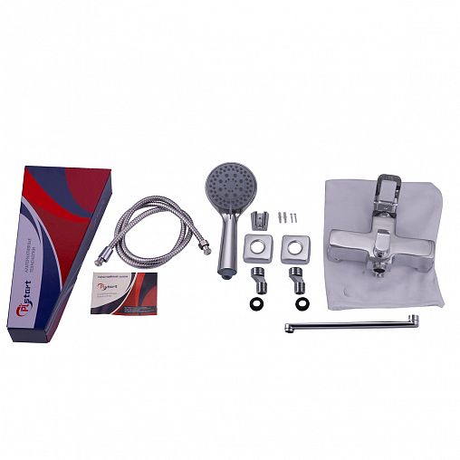 Смеситель для ванны с душем PLStart PD22031, с длинным изливом, хром фото