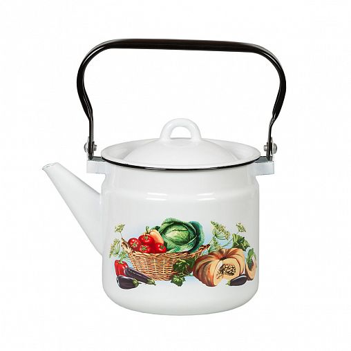 Чайник эмалированный СтальЭмаль, 2 л, с декором фото