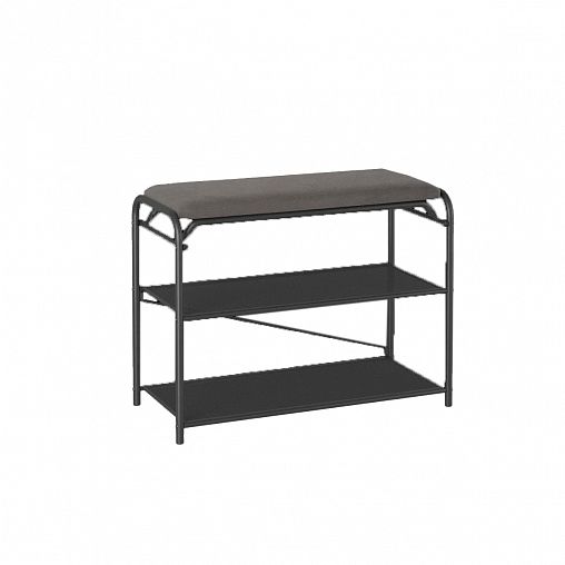 Подставка для обуви ЗМИ Гранада 23_НБК, 2-х полочная с сиденьем, 65 x 30 x 50 см, каркас черный фото