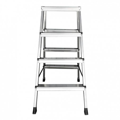 Стремянка двухсторонняя Новая высота NV 2120, алюминиевая, 2 x 4 ступени, 2,88 м фото