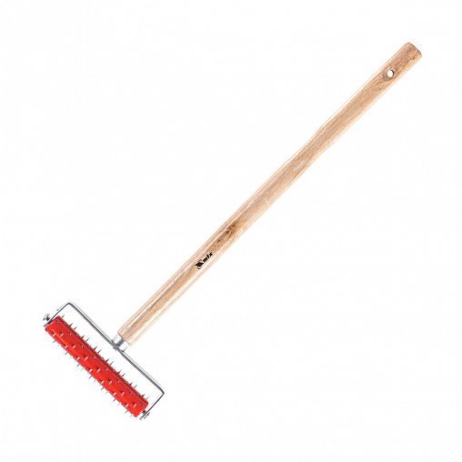 Валик игольчатый для гипсокартона Matrix, деревянная ручка 500 мм, 150 мм фото