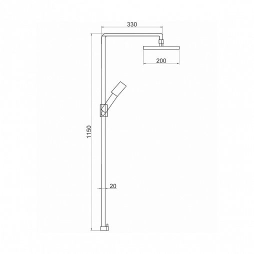 Душевой комплект Fauzt FZS-300 (стойка, тропический душ, лейка, шланг, держатель), хром фото