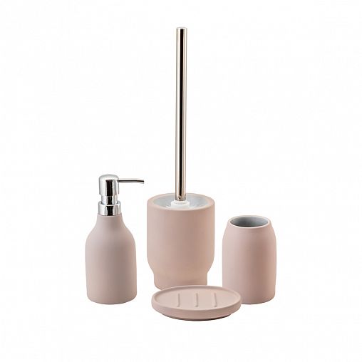 Стакан для зубных щеток Аквадекор Unna, керамика/резина, жемчужный фото