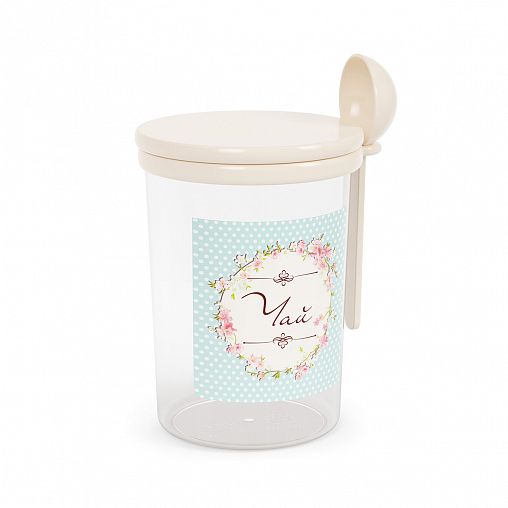 Банка для сыпучих продуктов Альтернатива Ассорти, с ложкой, 1 л, чай фото