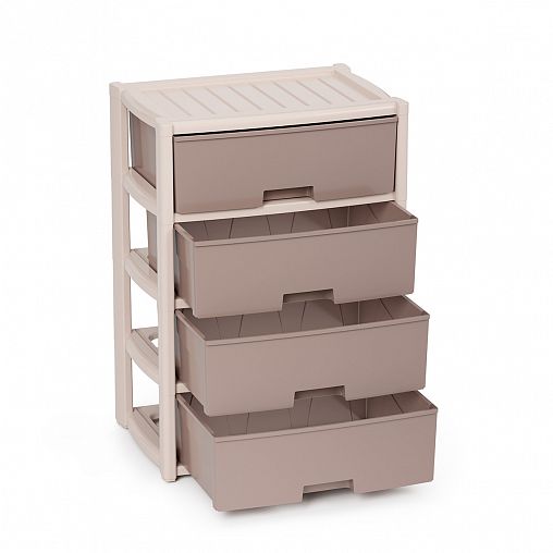 Комод четырехсекционный Альтернатива Колорит, 56 x 39 x 81 см, бежевый фото